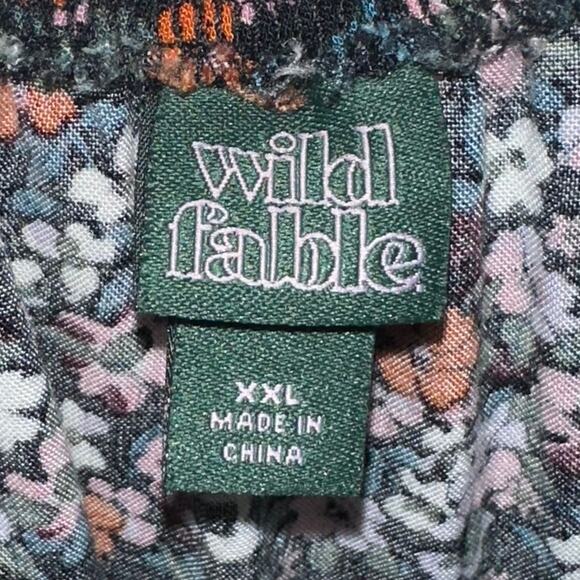 Wild Fable Floral Puff Sleeves Tie Front Mini Dress Size XXL - Picture 2 of 9